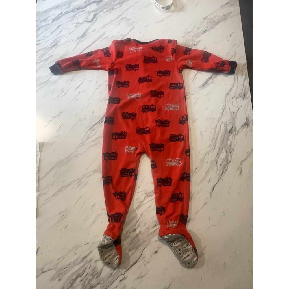Carter's baby Zip Up sleeper pajamas - firetrucks Size 2T - Picture 3 of 3